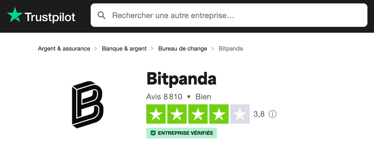BitPanda Avis TrustPilot